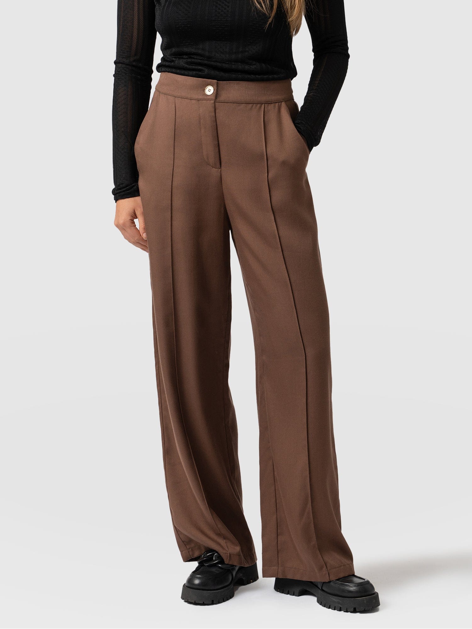 Spencer Pant Brown - Women's Pants | Saint + Sofia® USA